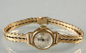 Vintage Ancre dame armbåndsur i guld