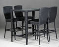 Havemøbler. Højbord samt fire barstole, sort polyrattan 5