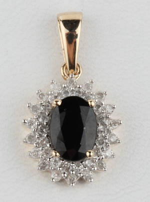 Vedhæng med brillanter og safir