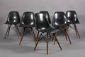 Charles Eames Sæt på seks stole, model DSW sorte 6