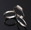 Tre ringe i hvidguld 14 kt med brillanter. 3