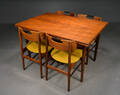 Spisebord med udtræk og 4 stole af teak, 1960erne 5