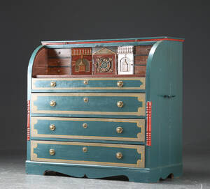 Chatol af bemalet træ, 1800-tallet