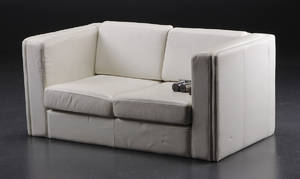 To-pers. sofa, hvidt læder
