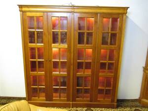 BOKVITRINSKÅP, H 200, B 195, D 39 CM