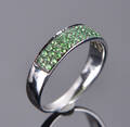 Tsavorith ring af 14 kt hvidguld 