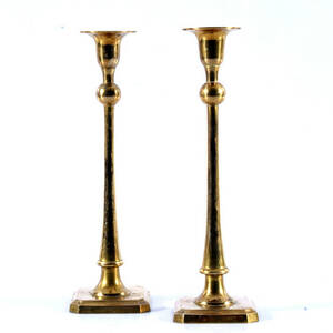 LJUSSTAKAR, 1 par, mässing, 1900-tal.