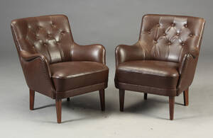 Dansk møbelproducent. Par lænestole, 1950erne 2