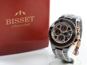 Bisset Of Switzerland. GoldBlack. Swiss made Herre Chronograph. 