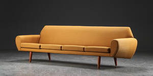 Fire-pers. sofa, teak og uld, 1960erne