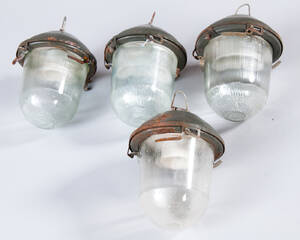 Vier kleine Werkslampen  Industrielampen  Industrieleuchten 4