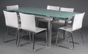 Italiensk design - Spisebord med 6 hvide stole 7