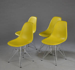 Charles Eames. Fire stole, model DSR, limegrøn 4