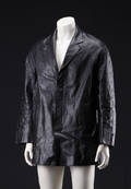 Prada. Blazer, sort læder. Str. 52