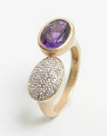 Kranz  Ziegler - Ring med ametyst og brillanter, 14 kt. guld