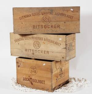 Sockerlådor 3st, 1900-talets första hälft
