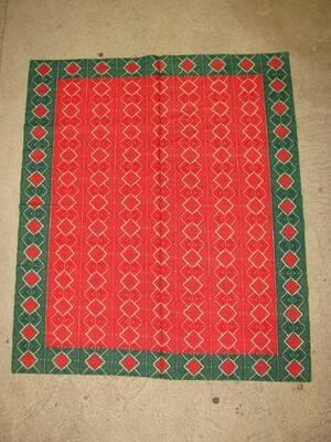 RÖD ALLMOGEDUK 167 X 140 CM