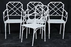 Trädgårdsstolar i bemålad järn 4st, 2000-tal