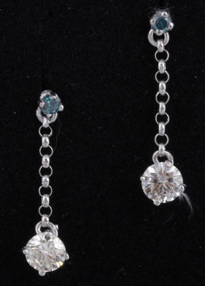 Diamant ørestikker, ca. 0.82 ct