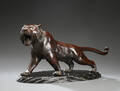 Tigerfigur af bronze, Japan, 1900-tallet