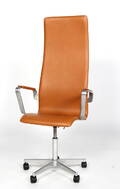 Arne Jacobsen. Oxford kontorstol, cognac farvet læder.