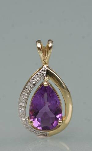 Ametyst- og diamantvedhæng