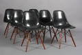 Charles Eames Sæt på seks stole, model DSW sorte 6