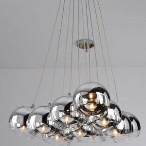 Loftlampe med glaskugler