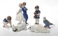 Bing  Grøndahl og Royal Copenhagen. En samling figurer af porcelæn. 6