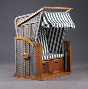 Strandkurv, model Hornbæk grønhvid stribet Denne vare er sat til omsalg under nyt varenummer 4354867