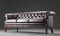 Sofa i Chesterfield stil, dybhæftet læder