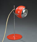 Bordlampe af rødlakeret metal, 1970