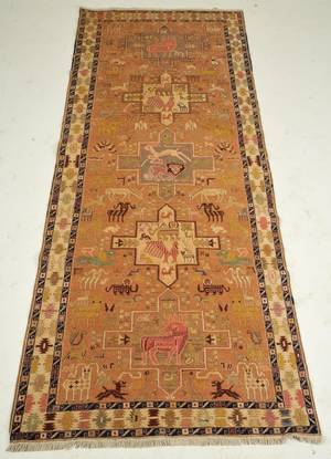 Figural persisk Sumak kelim, 295x120 cm.