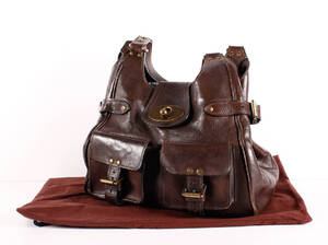 Mulberry taske af mørkebrunt skind 