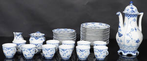 Royal Copenhagen, kafferservis musselmalet helblonde 39