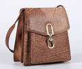 Vintage skuldertaske, brun nubuck, 1960erne