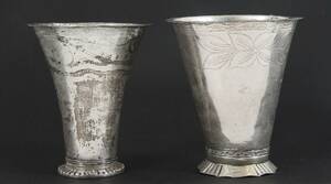 Bägare i silver 2st, Falun, 1700-tal