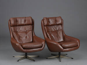 Par lænestole, læder, 1960erne, dansk møbelproducent 2