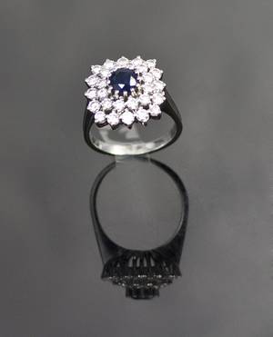 Brillant-Saphirring ca. 1.65 ct.