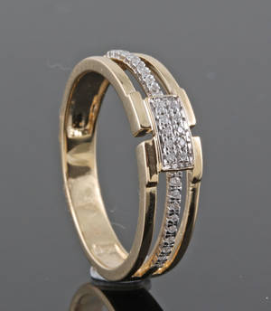 Ring set with diamonds approx. 0.08ct