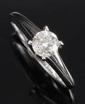 Diamantring 14 kt, med diamant 0,54 ct
