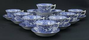 Tekoppar med fat 11st, Rörstrand, 1900-talets början