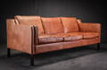 Stouby, tre-pers. sofa, brunt bøffellæder, model Eva