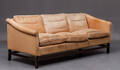 Stouby. Tre pers. sofa, brunt læder 