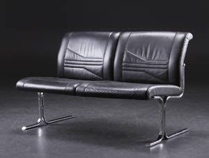 Rolf Benz. To-personers sofa med sort læder