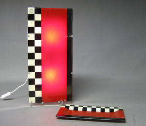 Væglampe og fad af glas, design Mie Schriver 2