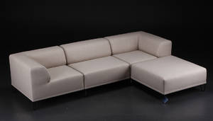 Nomad modulsofa, beige med sorte metalben