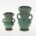 VASER. Två stycken, grönglaserade.