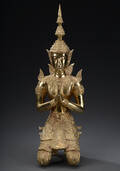 Thailandsk figur af messing, 1900-tallet