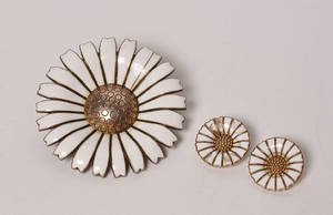 A. Michelsen Margurit broche og par øreclips